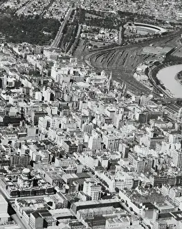 Melbourne Prints: Aerial View of Melbourne Business Section