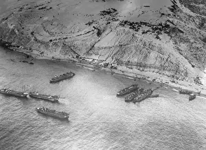 Aerial View of Military Ships