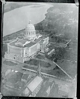 Jefferson City Prints: Aerial View of Missouri Capitol Building