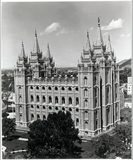 Spire Prints: Aerial View Of Mormon Temple Salt Lake