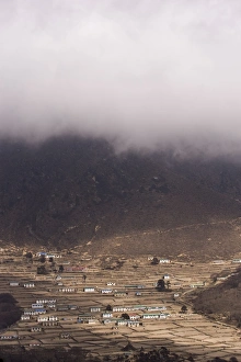 Cultural Image Gallery: Aerial view of mountain valley village