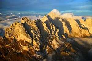 Images Dated 25th October 2014: Aerial view of Odle Dolomites Italy