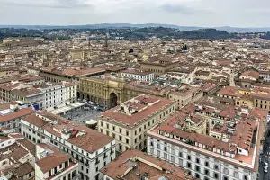Aerial view of old town, Florence, Italy