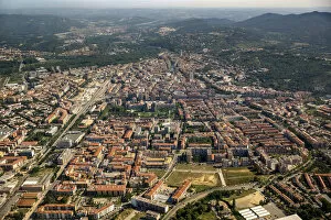 Images Dated 18th July 2014: Aerial view, overview of the old town, Girona, Catalonia, Spain