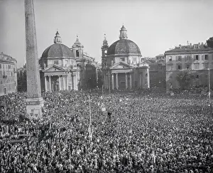 Overwhelming Prints: Aerial View of People Demonstrating in Rome