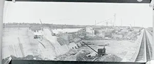 Minnesota Prints: Aerial View of Pike Rapids Dam Construction