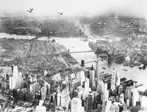 Complexity Prints: Aerial View Planes and Lower New York City