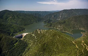 Images Dated 18th July 2014: Aerial view, river Ter, Riu Ter, Susqueda Reservoir, Panta de Susqueda, Catalonia, Spain