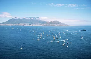 Aerial view of Sailboats - Cape to Rio Yacht Race