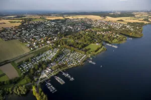 Images Dated 16th September 2014: Aerial view, Seepark, Mohne Reservoir, Korbecke, North Rhine-Westphalia, Germany