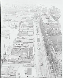 Long Beach Prints: Aerial View of Shipyard