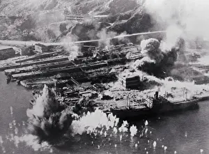 Hong Kong Prints: Aerial View of Smoking Land Attacks
