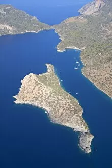 Aerial Collection: Aerial view, St. Nicholas Island in Fethiye, Turkish Aegean, Turkey, Asia