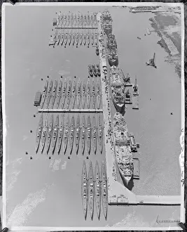 Aerial View of Submarines at Mare Island Port