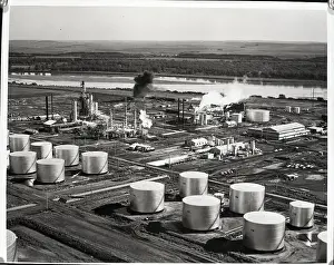 Refinery Prints: Aerial View Of Tanks @ Oil Refinery