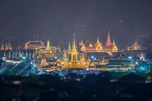 Images Dated 14th November 2017: Aerial View of Thailand Grand palace and Wat Phra Kaew famous place with Wat Arun Temple in