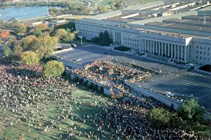 Aerial View of Vietnam War Demonstration