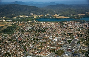 Images Dated 18th July 2014: Aerial view, view of the city of Banyoles on the Lake of Banyoles, Costa Brava, Catalonia, Spain