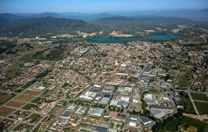 Images Dated 18th July 2014: Aerial view, view of the city of Banyoles on the Lake of Banyoles, Costa Brava, Catalonia, Spain