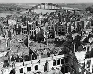 Aerial View of War Torn Buildings in Nijmegen