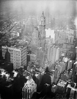 Aerial View of the Woolworth Building in Manhattan