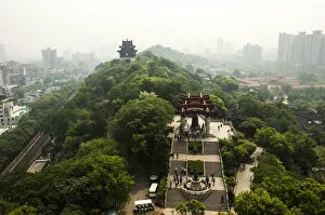Images Dated 17th April 2013: Aerial view of wuhan city, scene from yellow crane