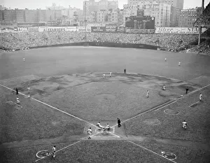 Aerial View Of Yankee Stadium With Game
