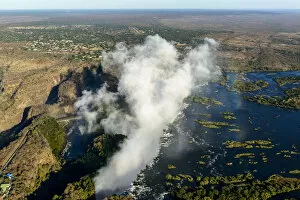 Images Dated 25th June 2014: Aerial view of Zambezi River Batoka Gorge and Victoria Falls. Livingstone. Zambia