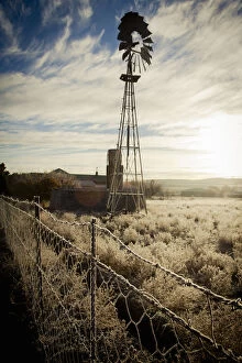 Images Dated 6th June 2011: africa, african, arid climate, backlit, barbed wire, cloudy sky, countryside, dam