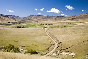 Dirt Road Prints: Africa, Cloud, Color Image, Day, Dirt Road, Distant, Eastern Cape, Farm, Field, Grass