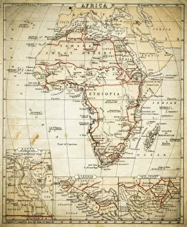 Images Dated 24th October 2018: Africa map of 1869