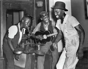 Folk Music Prints: African American Band with Homemade Drum Kit