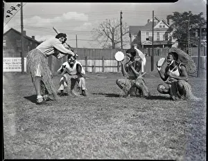 African American Baseball Players Wearing Costume