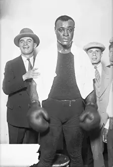 African American Boxer Harry Wills and His Entourage