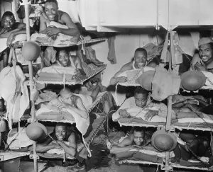 Reclining Prints: African American Corp of Engineers on Ship Bunks