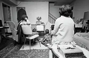 Selma Prints: African American Family Watching President Johnson on TV