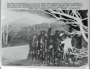 Fire Hose Prints: African American Protesters Being Soaked with Fire Hose