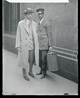 Hays Prints: African American Railroad Porter Posing Next to Will Hays
