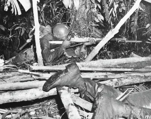 Aiming Prints: African American Soldier Shooting at Enemy