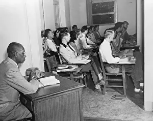 Classroom Prints: African American Student Sits Outside of Classroom