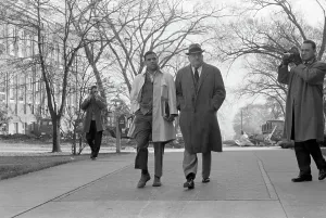 Dean Prints: African American Student Walking with University Dean