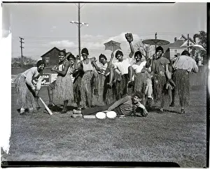 Parasol Prints: African Clowns Baseball Team in Costume