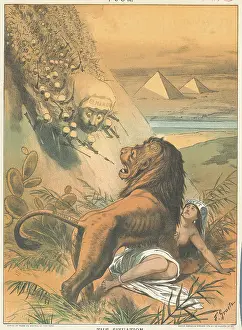 African Political Statement Using Lion Attack