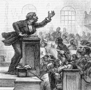 Preaching Prints: African Am Preacher; Illustration
