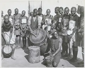 African Tribesmen with Drums