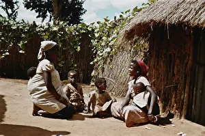Huty 18747 Prints: African Villagers
