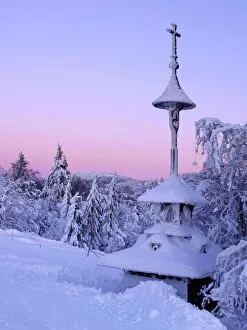 Wintry Gallery: afterglow, ambient, area, atmospheric, belfry, building, buildings, campanile, campaniles