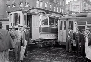 Aftermath of Trolley Car Collision