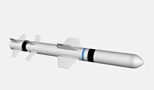 AGM 84D Harpoon missile, digital illustration