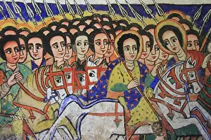 Painted Prints: Ahamra region, Azoa Maryam round church on the Zeghie peninsula in Lake Tana